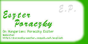 eszter poraczky business card